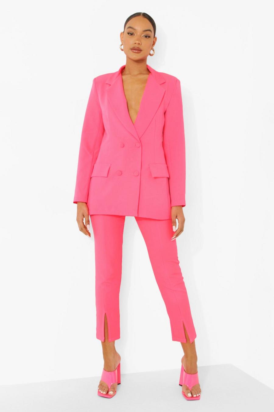 Neon-coral arancio Neon Split Front Tailored Trousers image number 1