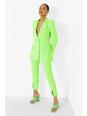 Neon-green Neon Split Front Tailored Pants