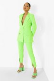 Neon-green Neon Split Front Tailored Trousers