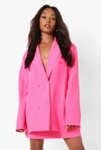 Neon-pink Neon Oversized Double Breasted Blazer
