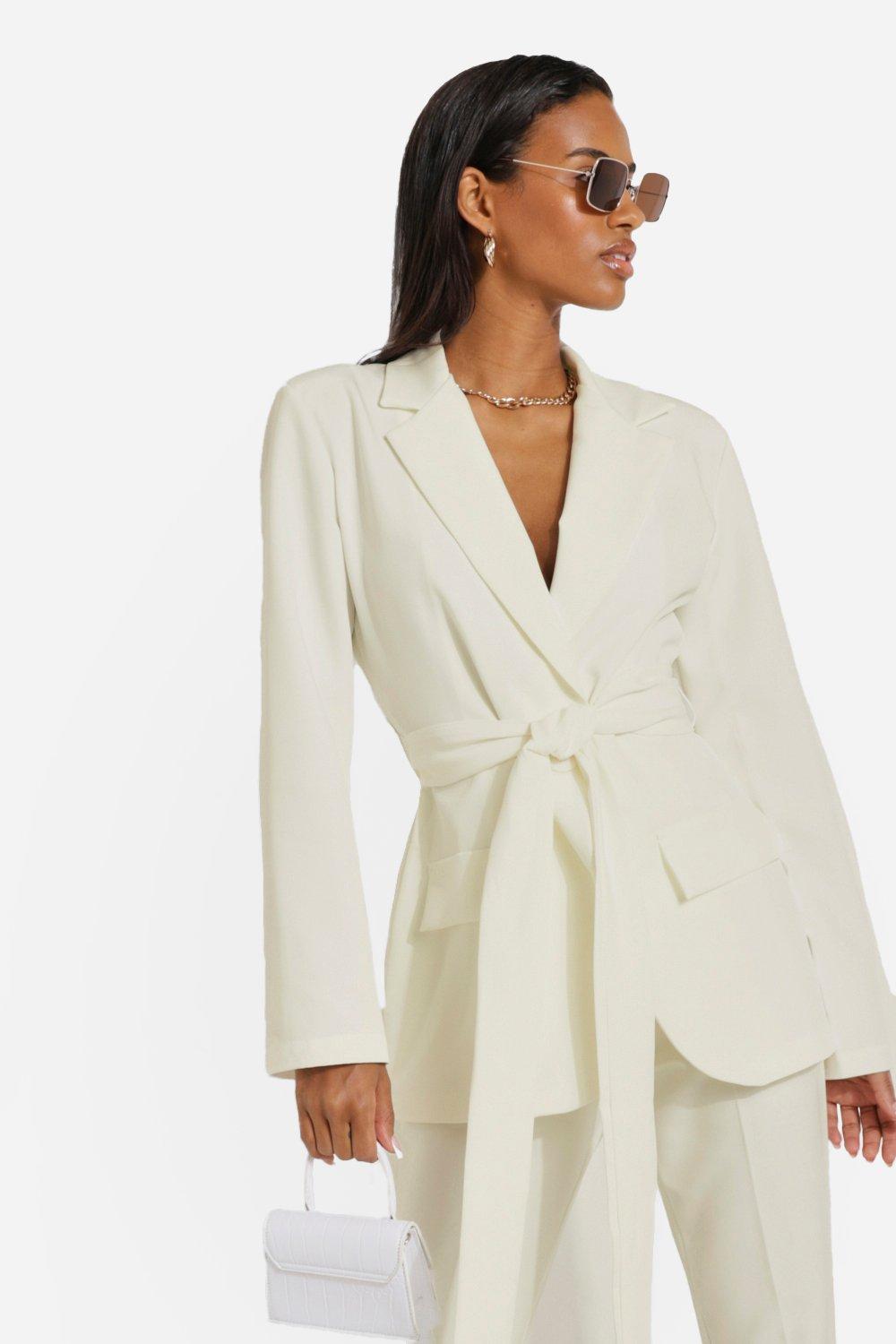 Obi Tie Waist Tailored Blazer