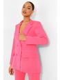 Neon-coral Neon Double Breasted Tailored Blazer