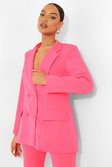 Neon-coral Neon Double Breasted Tailored Blazer