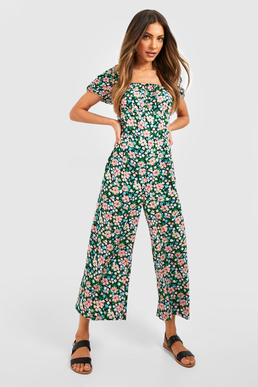 Boohoo floral hot sale jumpsuit