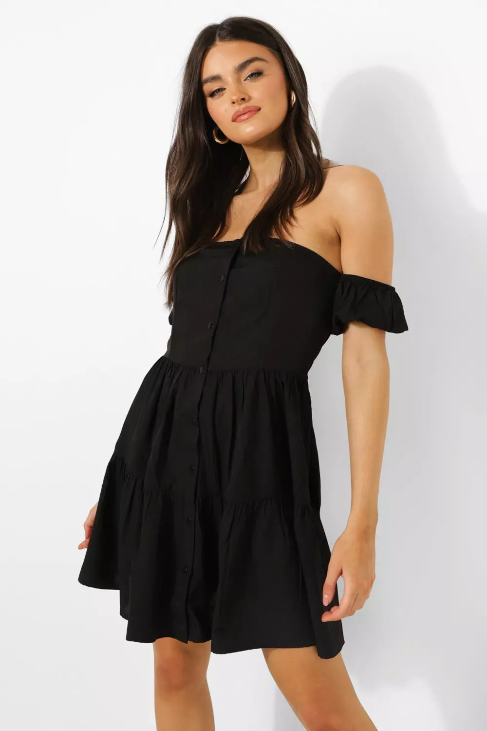 Button store bardot dress