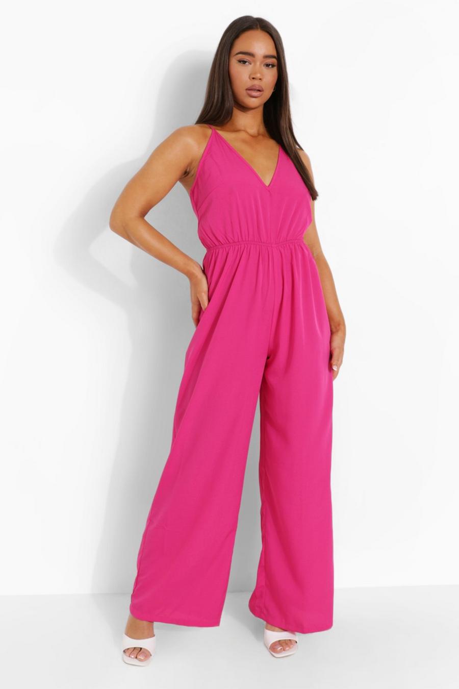 Hot pink Strappy Wide Leg Jumpsuit image number 1