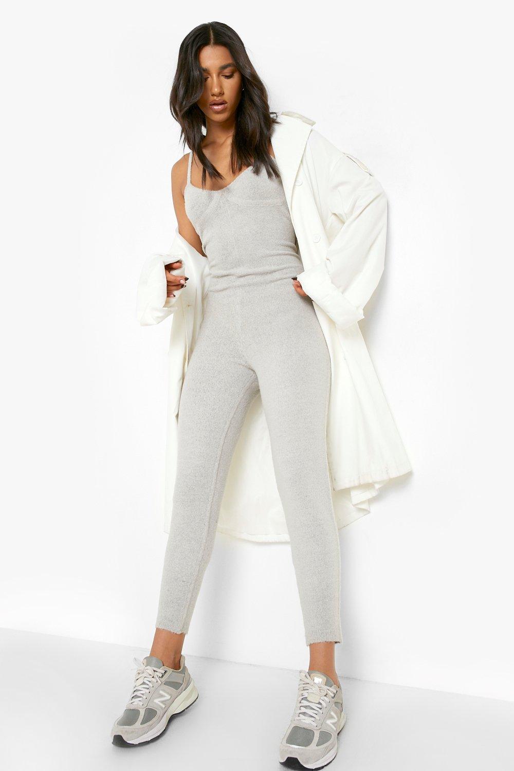 Grey cheap knit jumpsuit