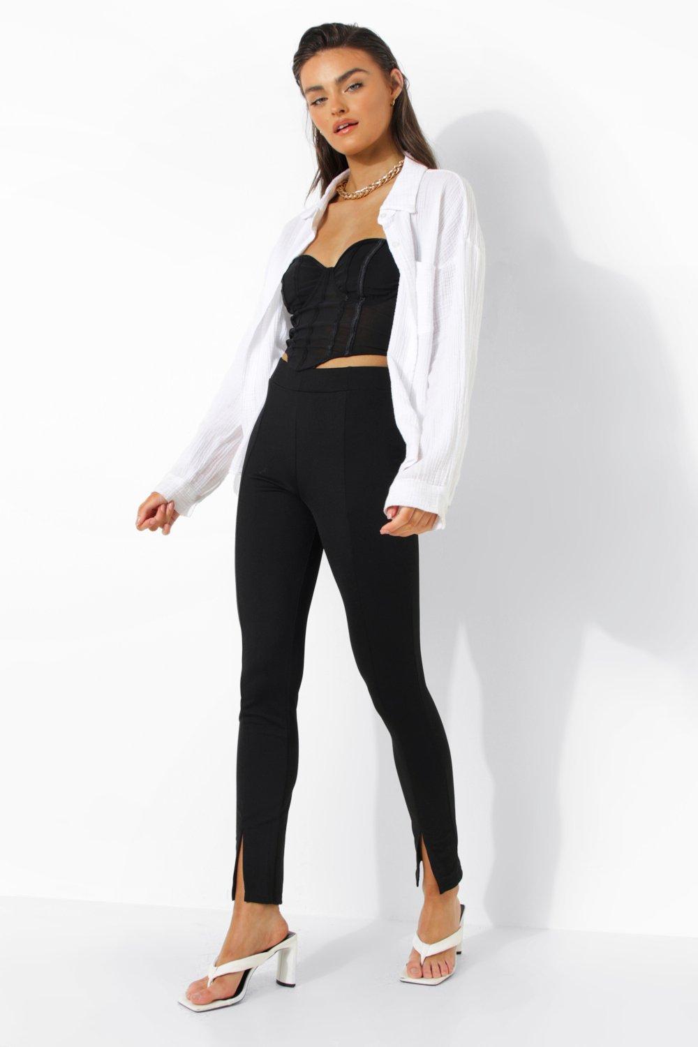 Pantalon droit noir fendu sale