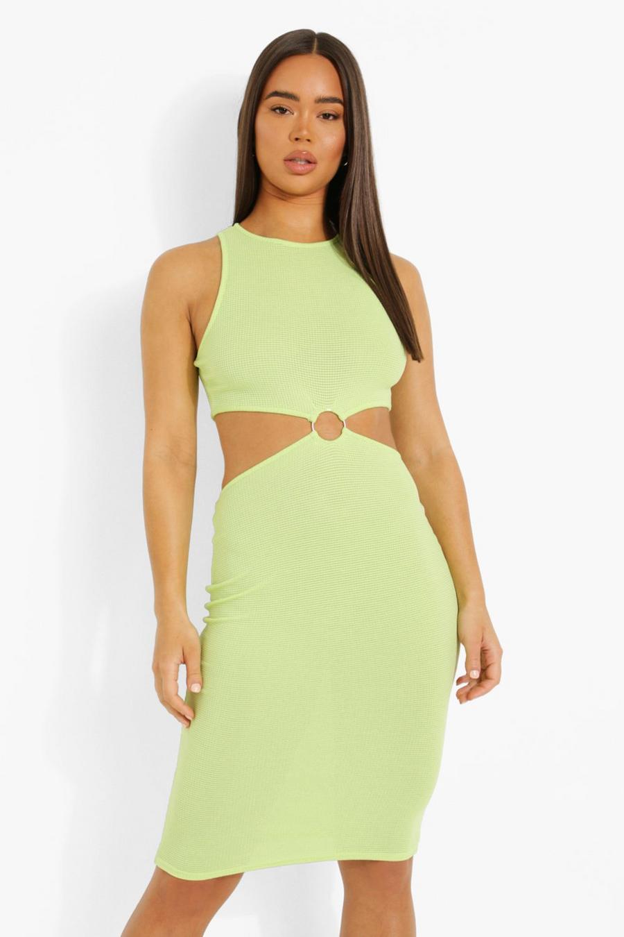 Racer Bodycon-Midikleid mit D-Ring, Lime image number 1