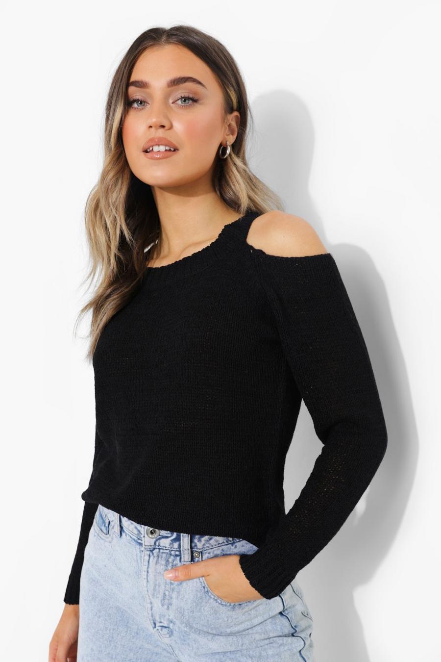 Black Cut Out Sweater image number 1