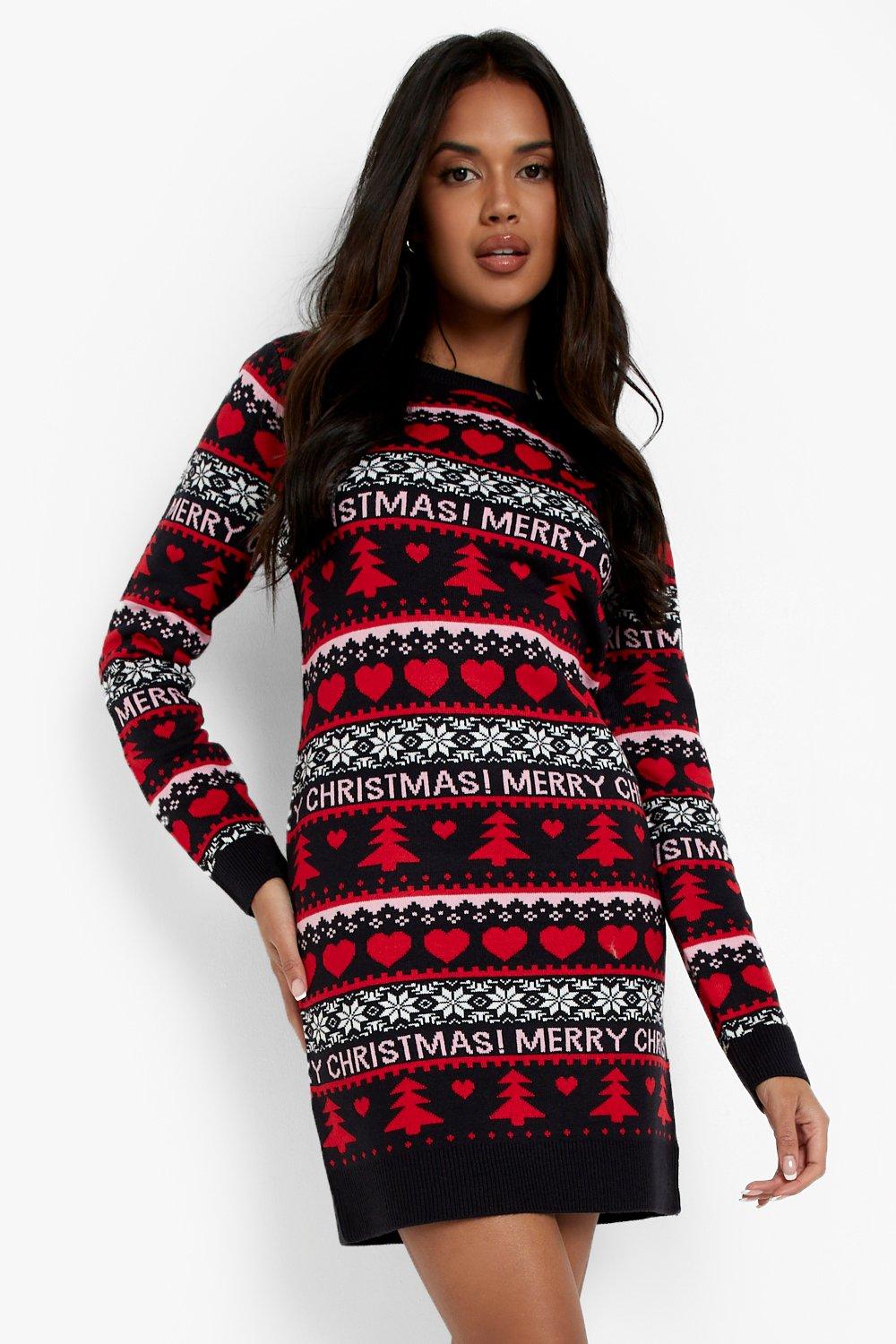 Black christmas jumper clearance dress