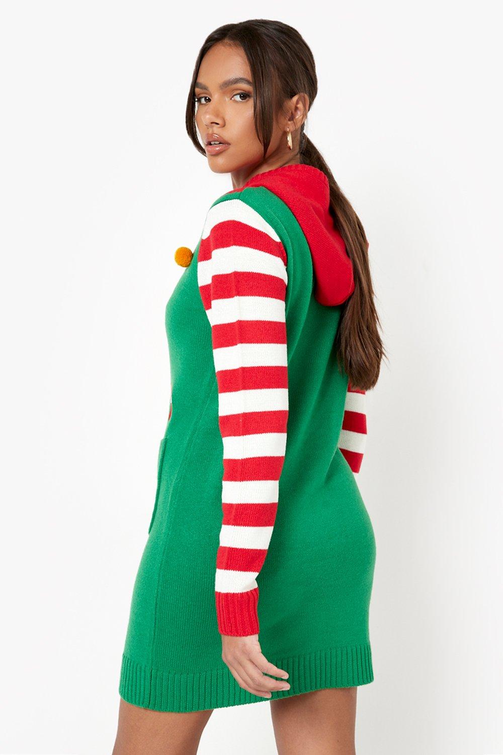 Christmas elf sweater clearance dress