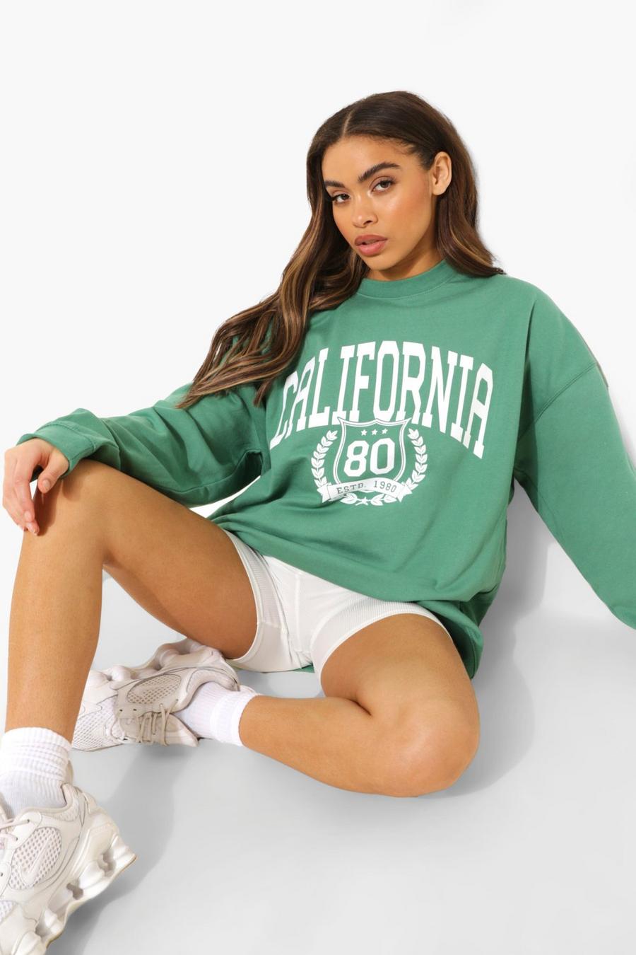 Forest grön California Oversize sweatshirt