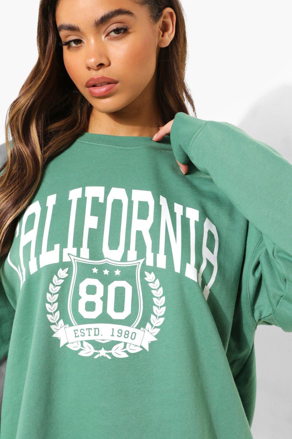 Boohoo California Slogan Oversized Sweatshirt. #boohoo