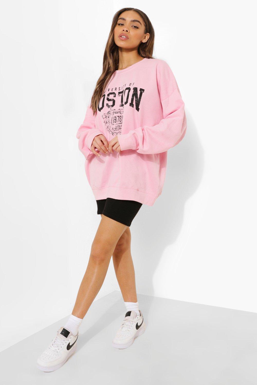 Buy FOREVER 21 Boston Graphic Cropped Pullover 2023 Online