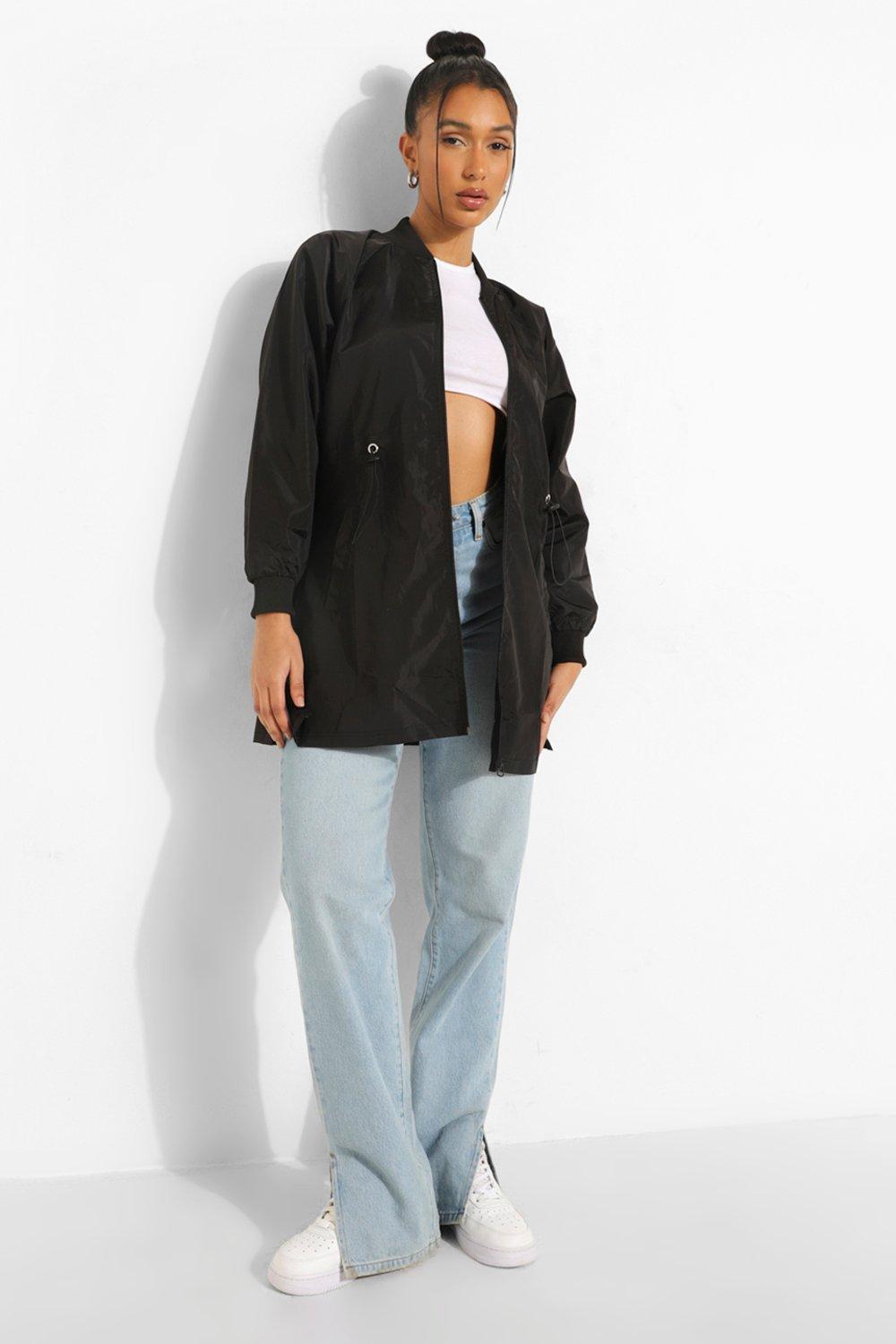 boohoo longline bomber jacket