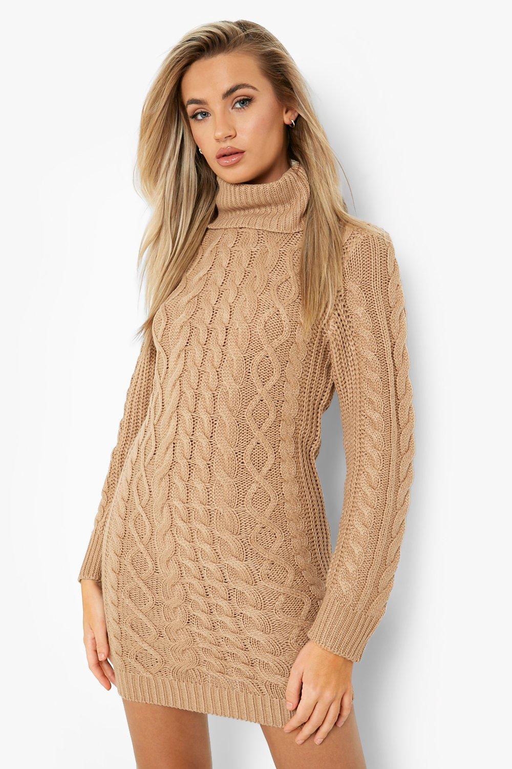 Chunky roll neck jumper dress online