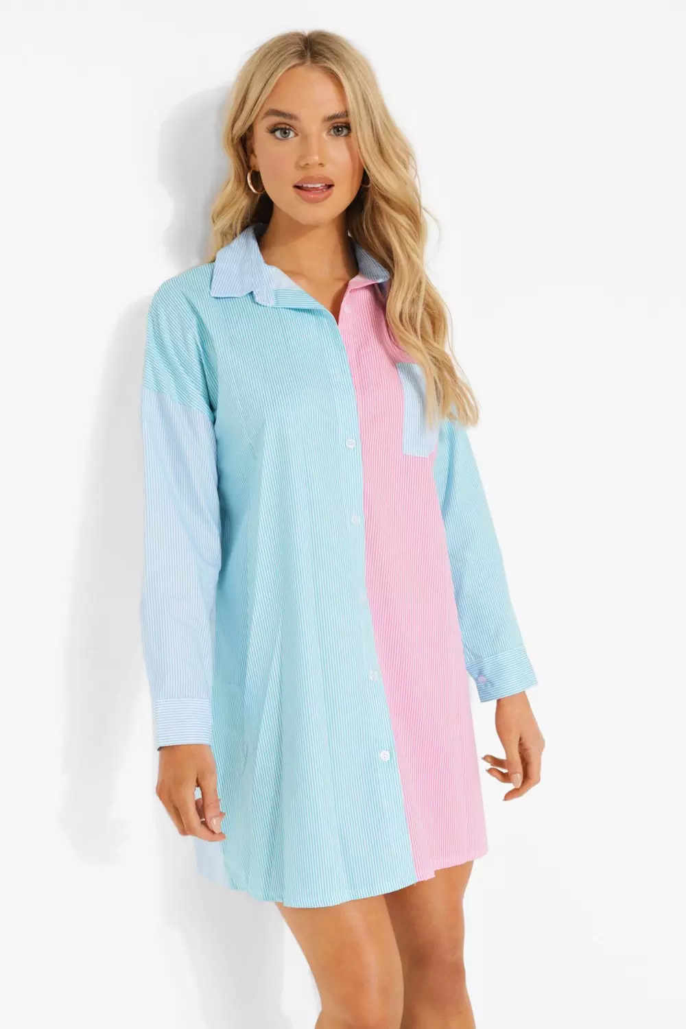 Color block 2025 shirt dress