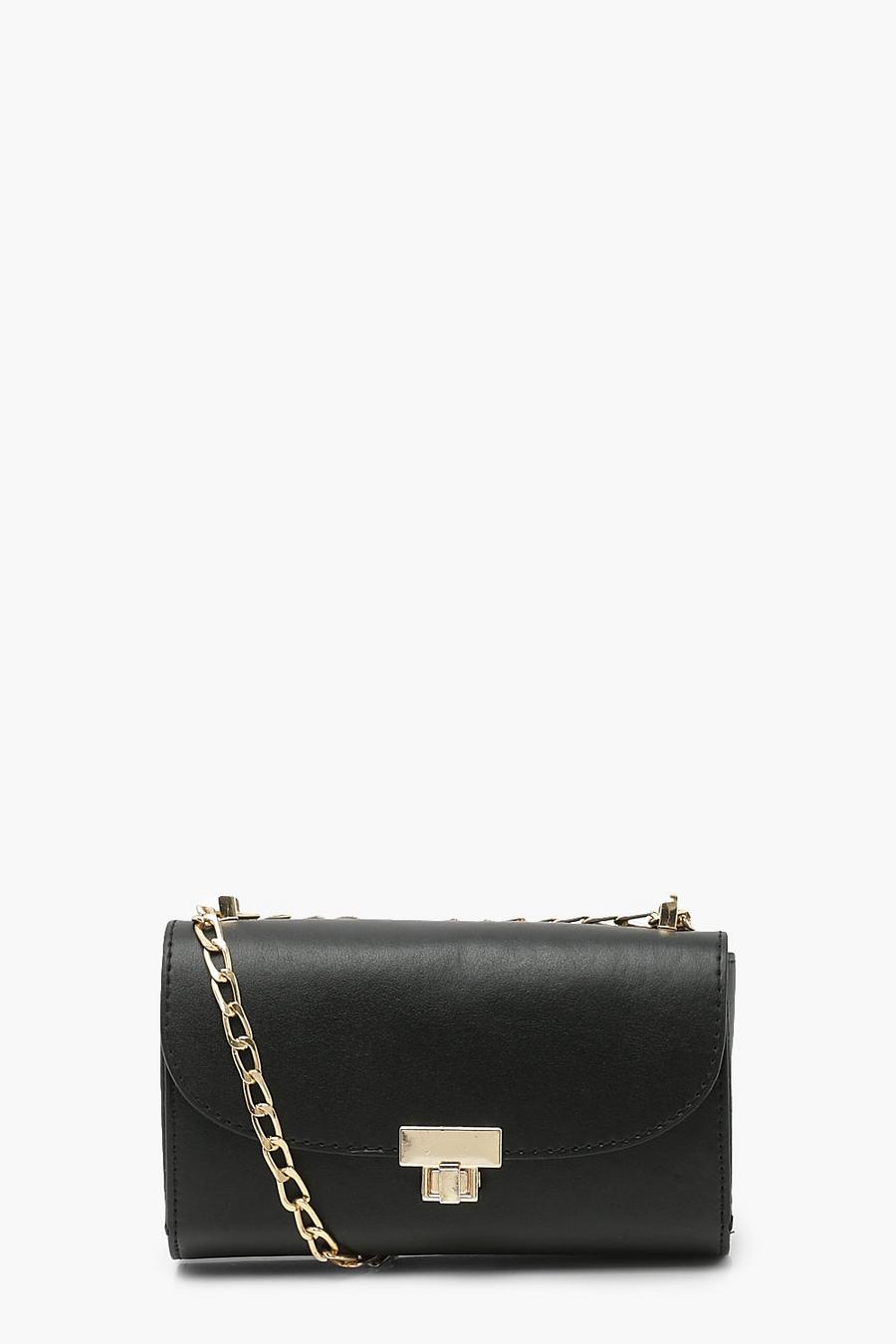 Mini borsa a tracolla con chiusura a girello, Black image number 1