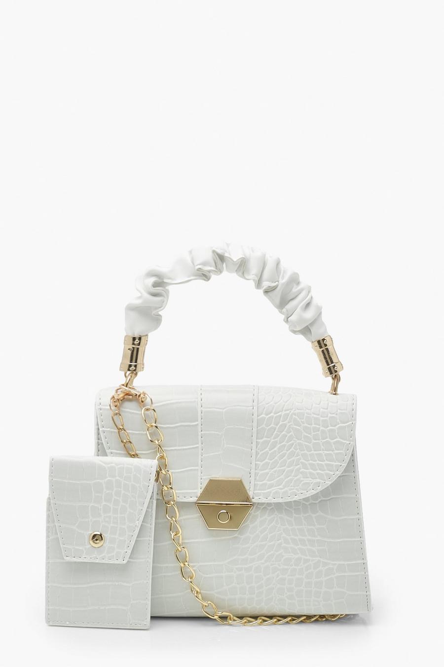 White Cross Body Grab Bag With Coin Purse image number 1