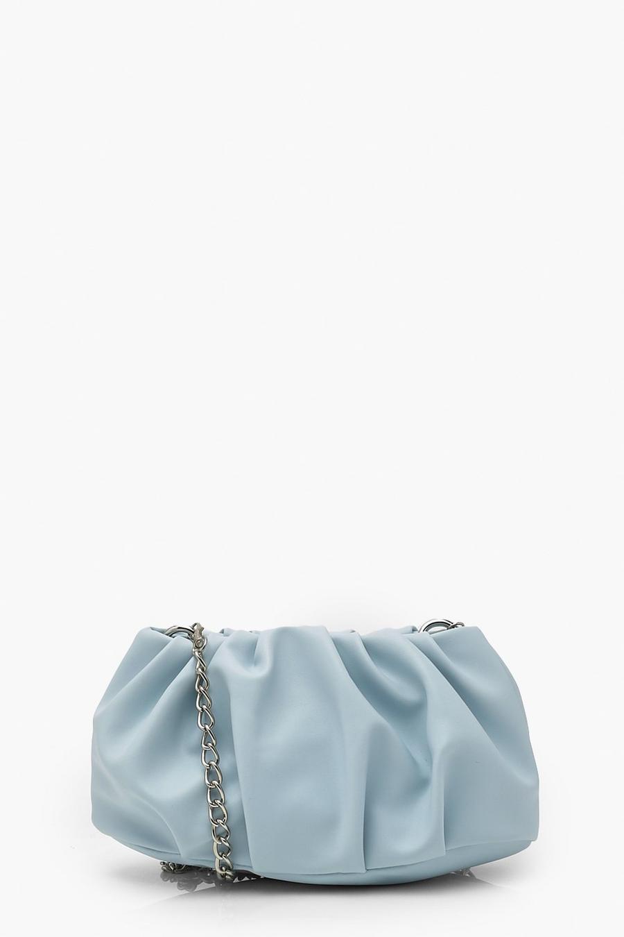 Blue Slouchy Clutch Chain Bag image number 1