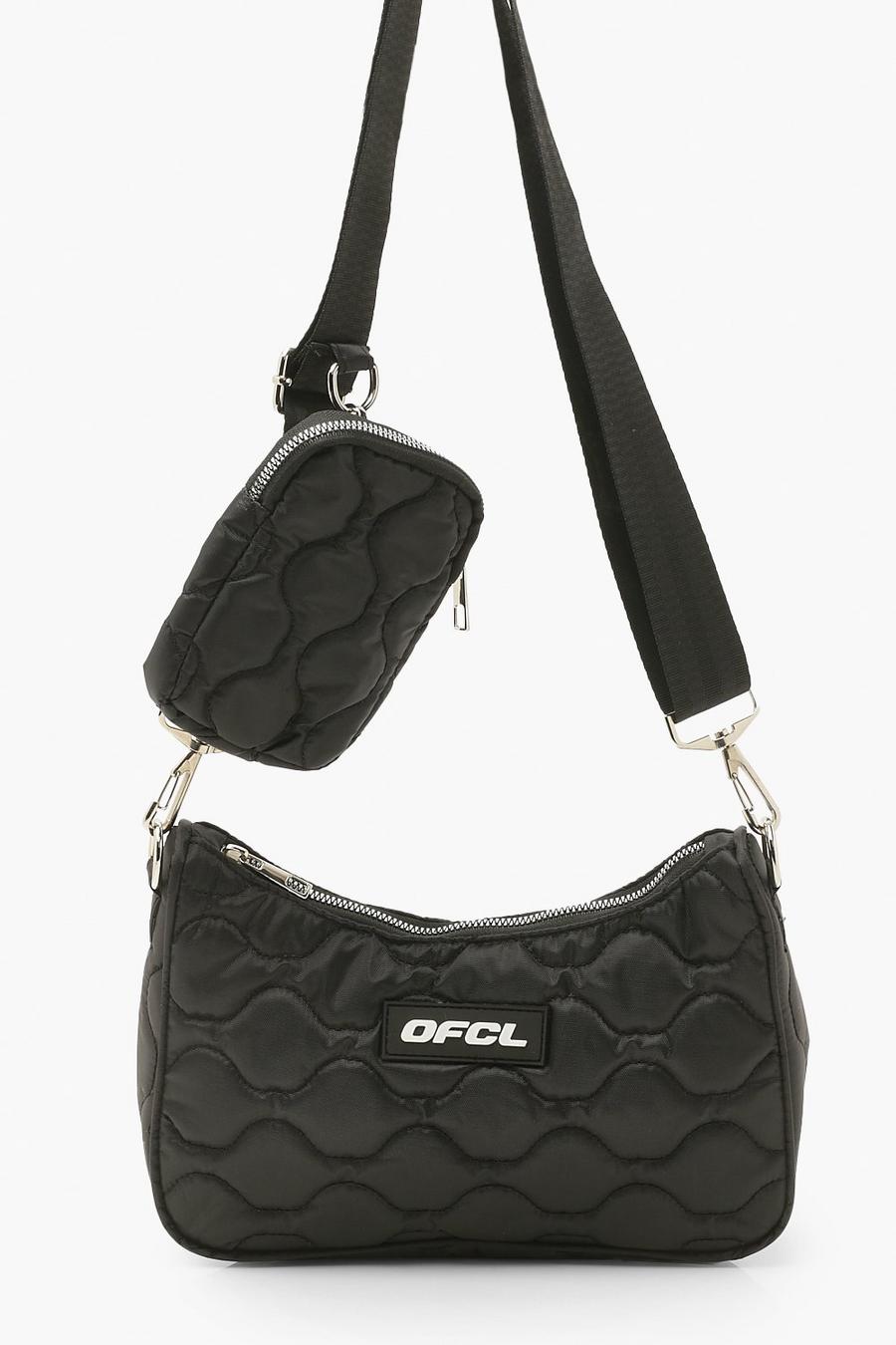 Black Ofcl Quilted Multi Pouch Cross Body Bag image number 1