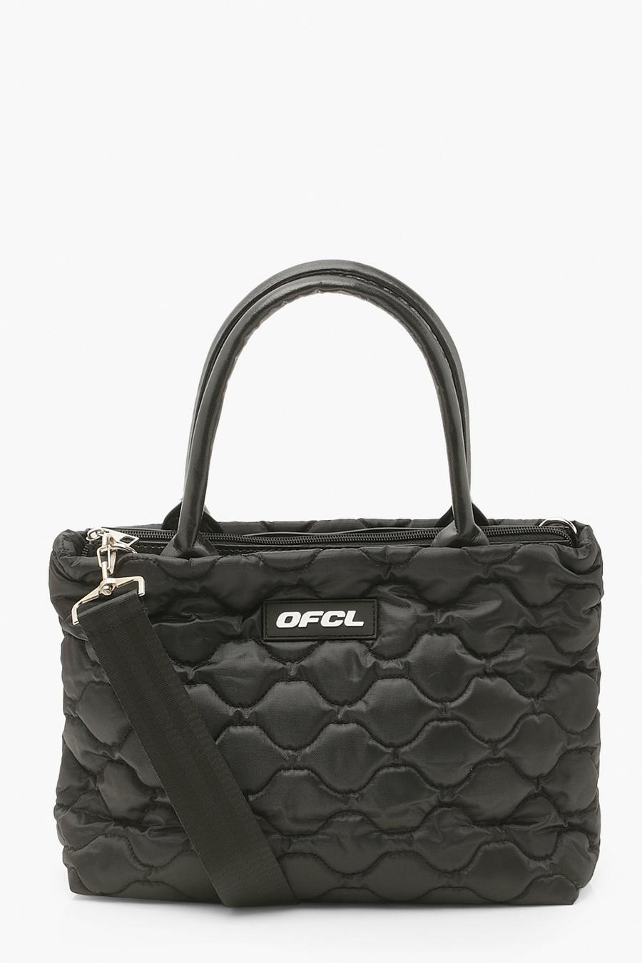 Black Official Quilted Nylon Tote Bag image number 1