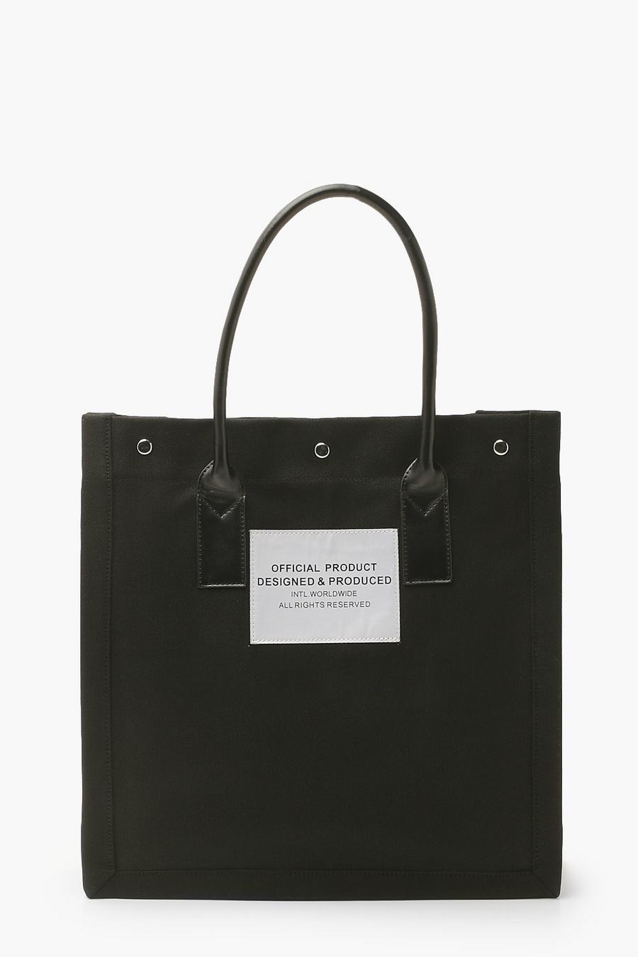 Black svart Official Branded Canvas Tote Bag