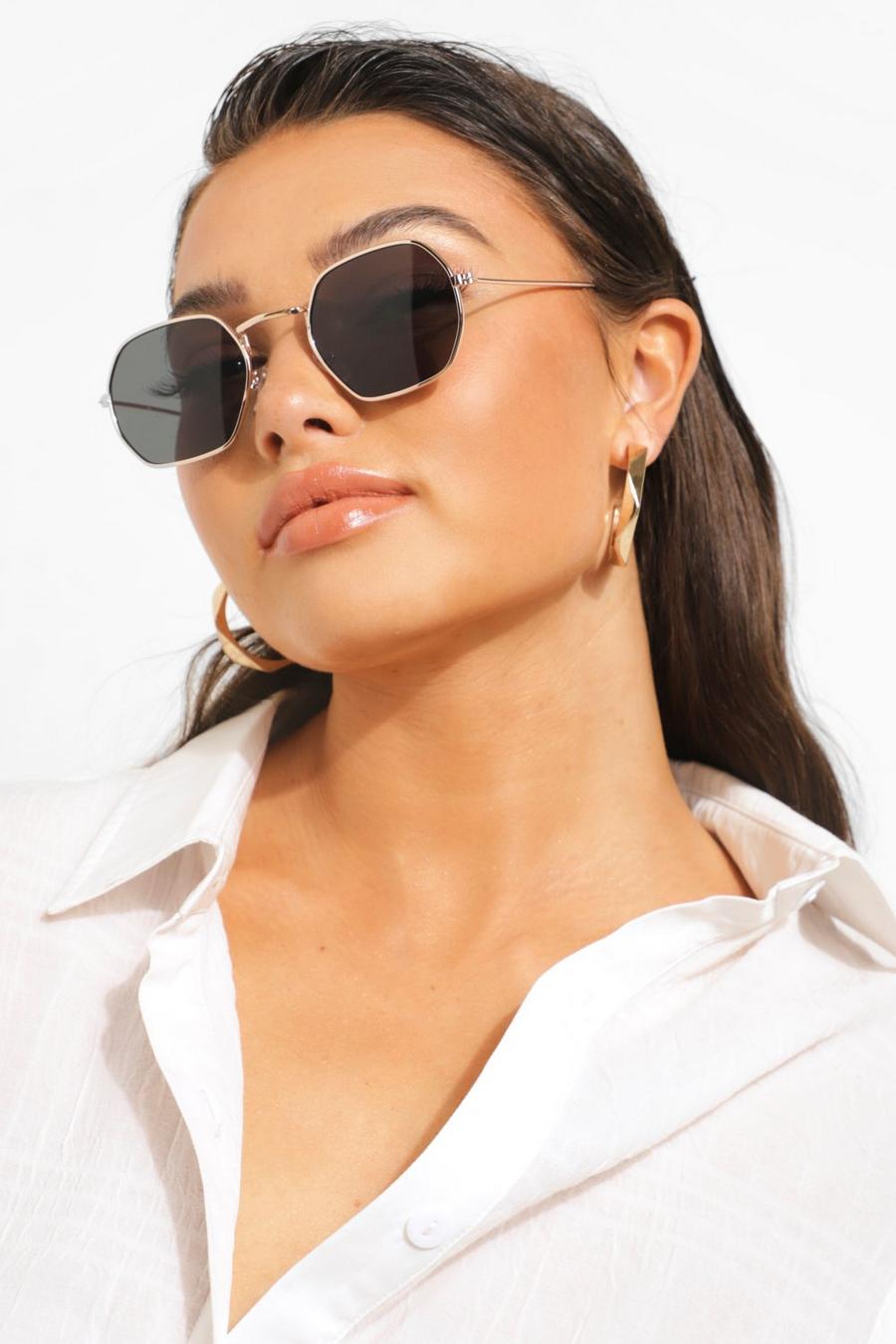 Black Hexaganol Lens Sunglasses image number 1