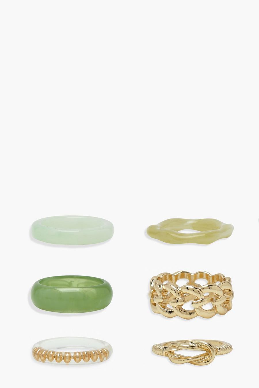 Green Resin Chain Ring Pack image number 1