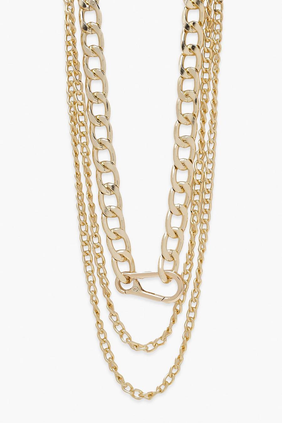 Gold Clip Multi Pack Layered Chain Necklaces image number 1