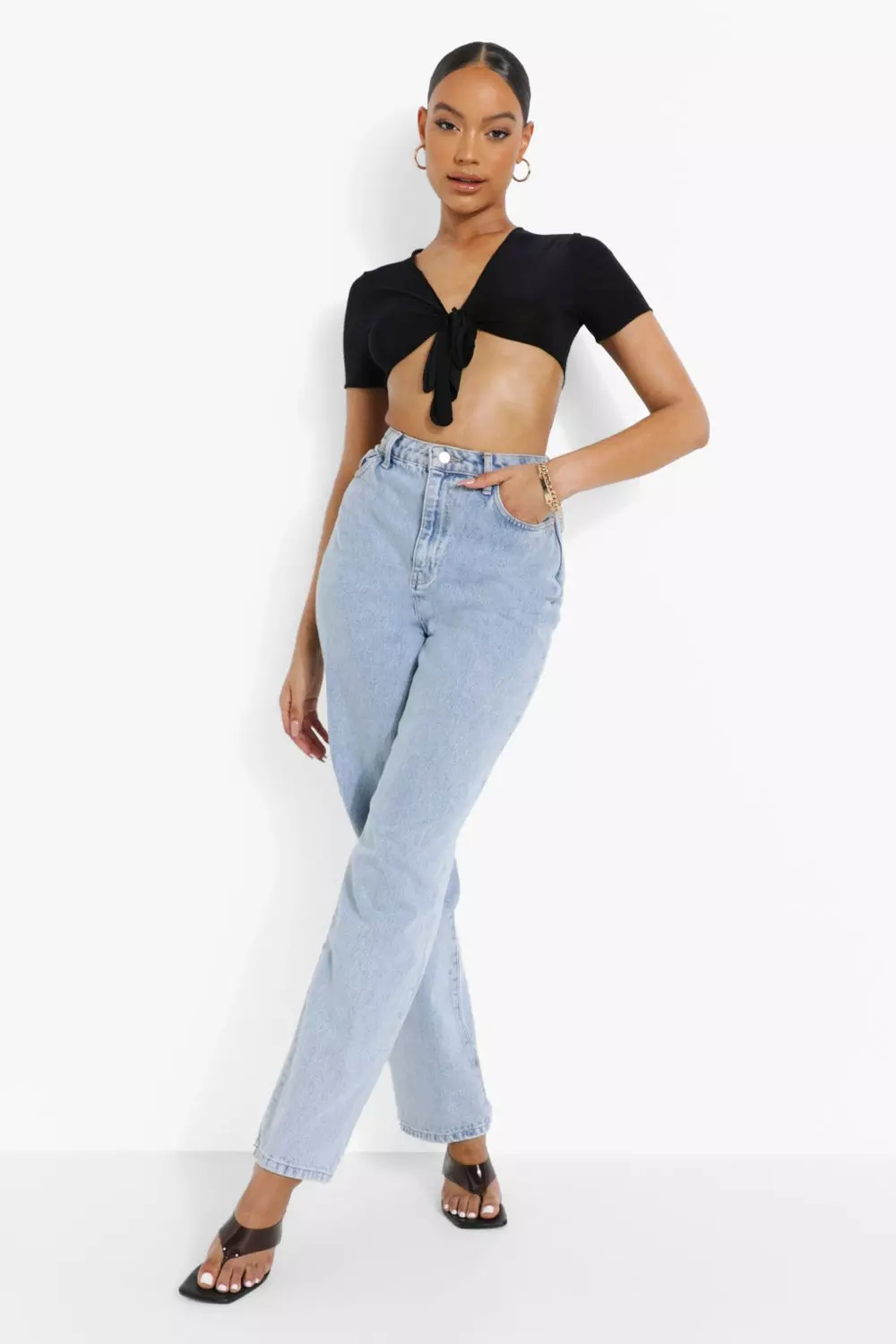 Black Wrap Crop Top alternative image