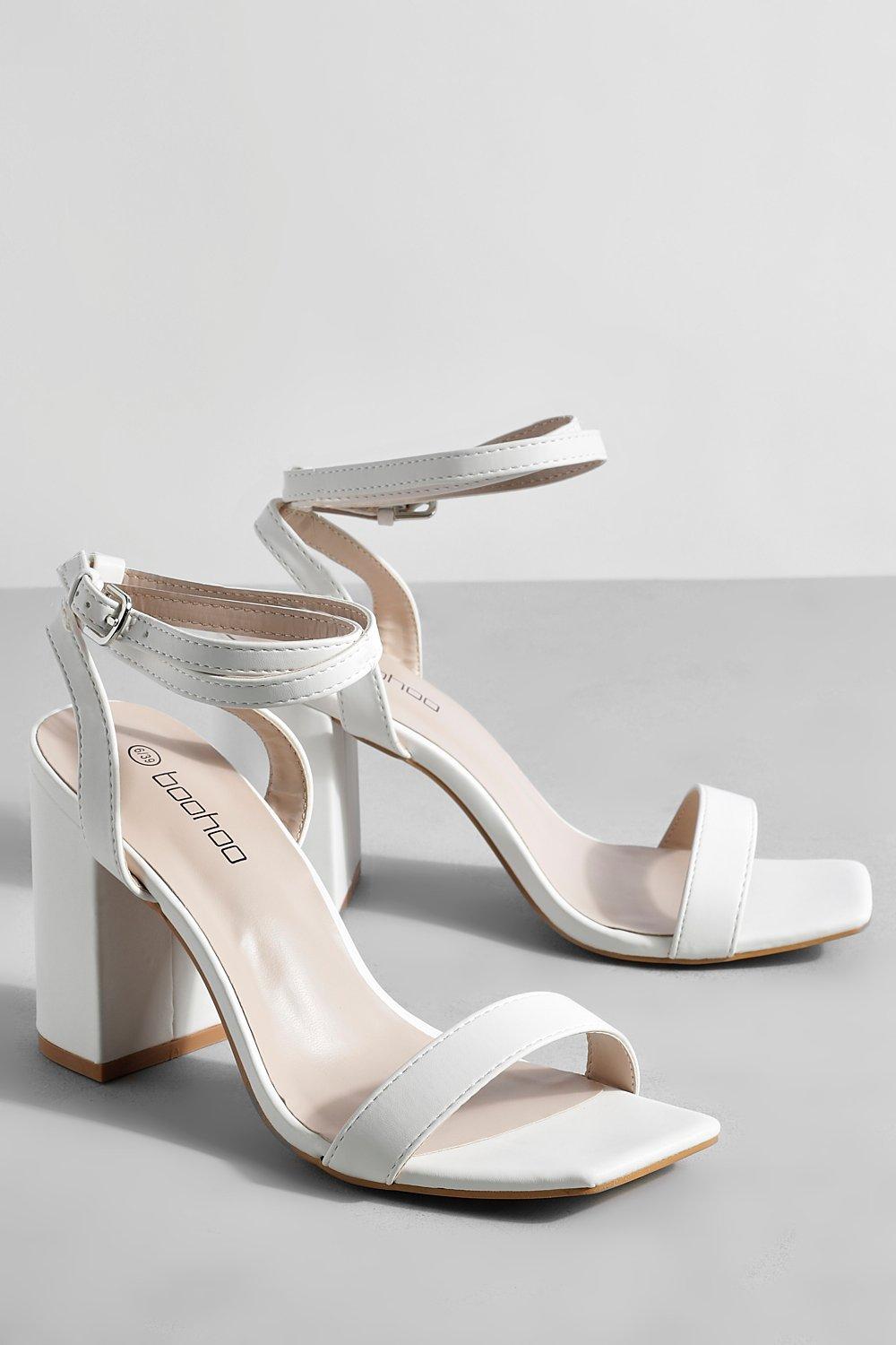 Wide fit sale block heels white