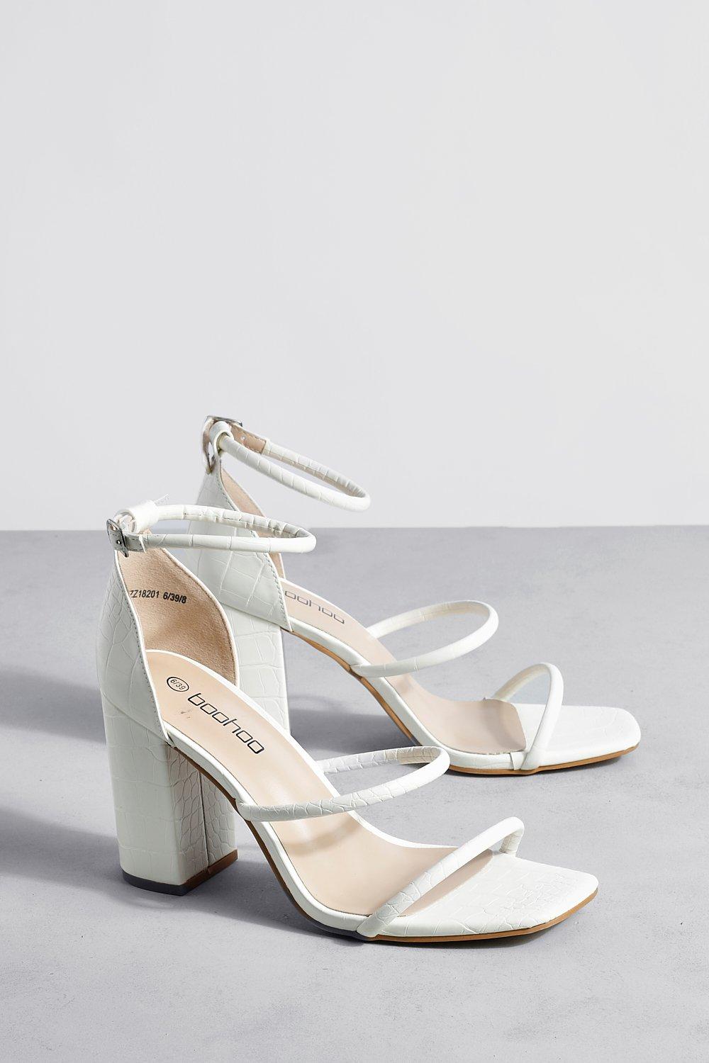 White block heel store sandals wide fit