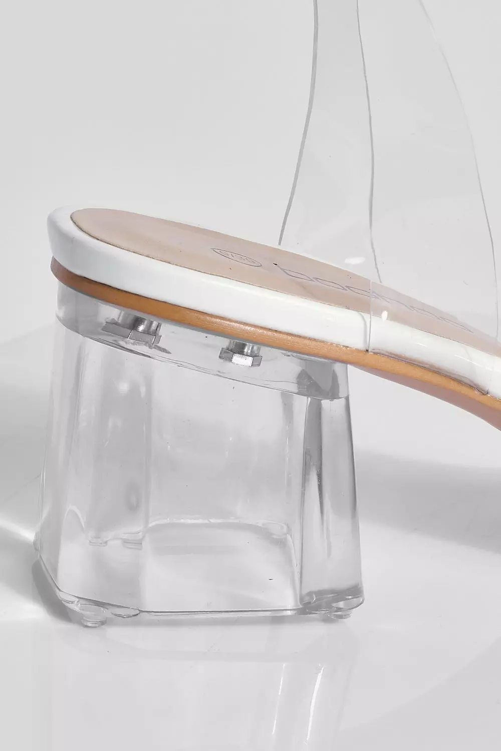 White Wide Fit Low Clear Barely There Heels alternative image