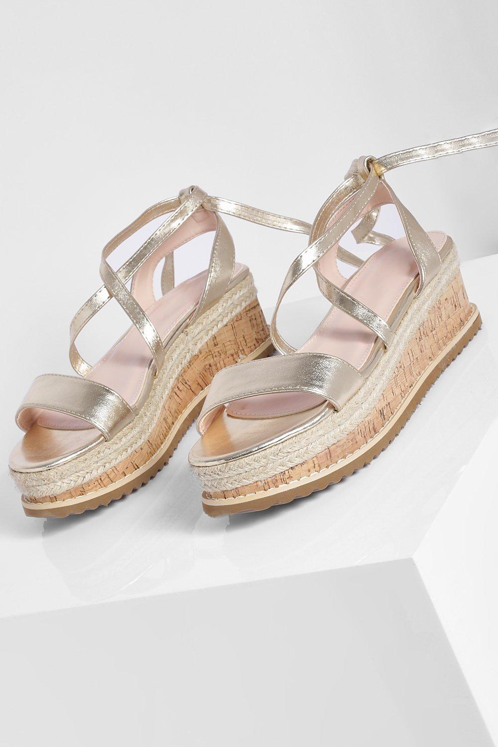 Gold on sale espadrille flatforms