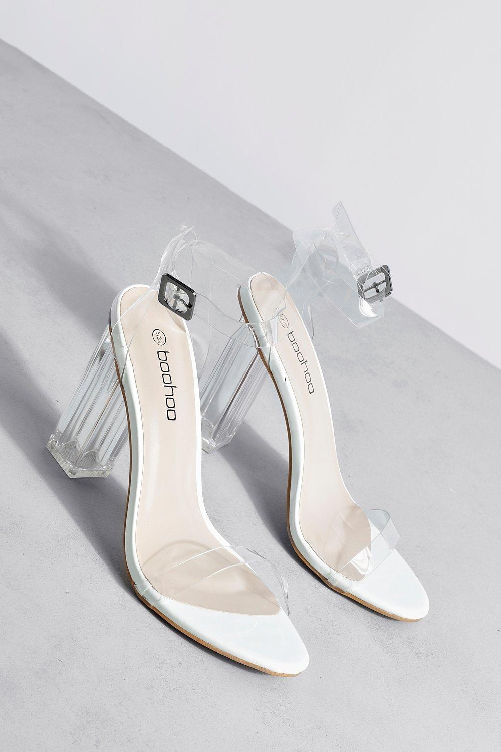 Boohoo clear clearance heels