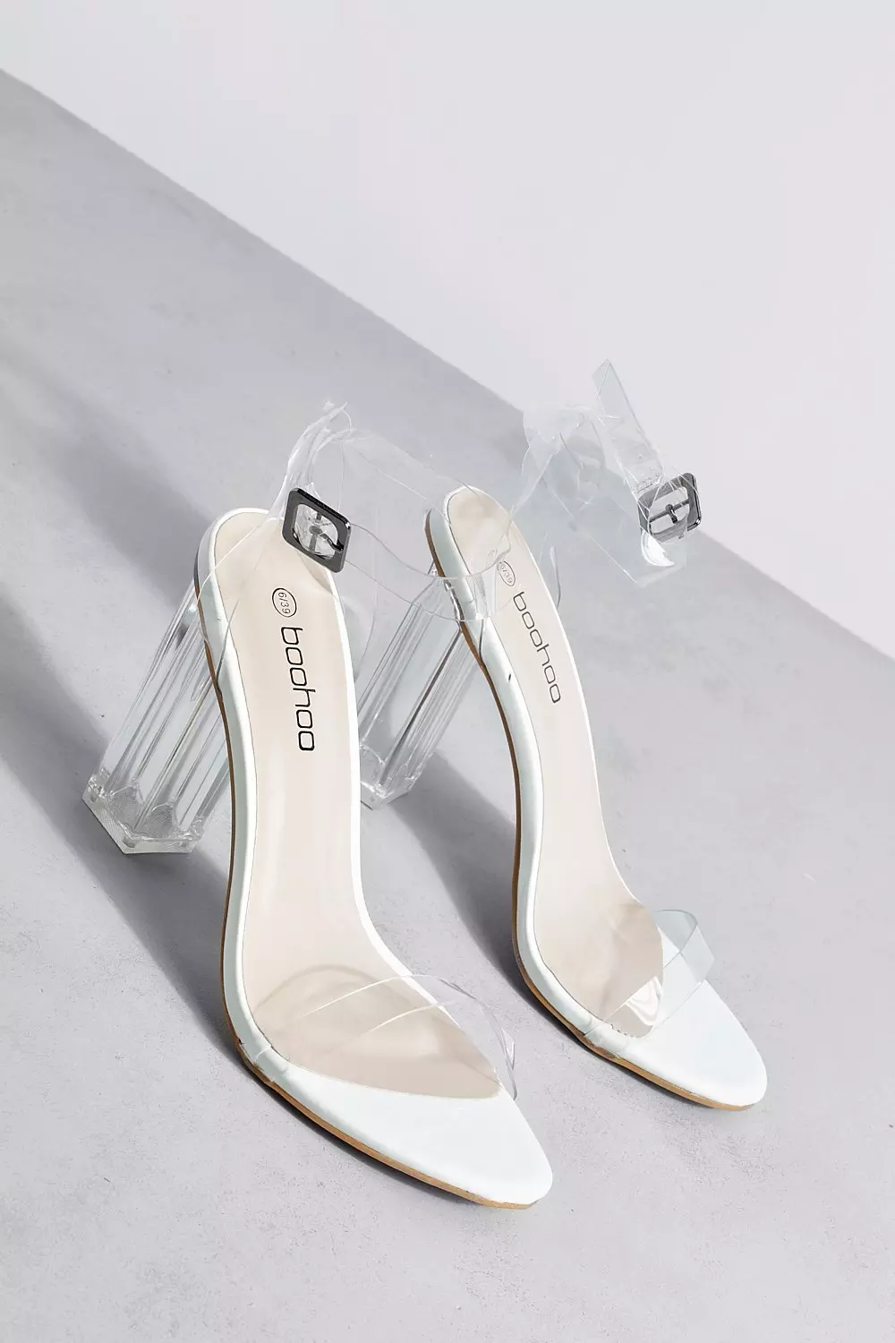 Boohoo transparent outlet heels