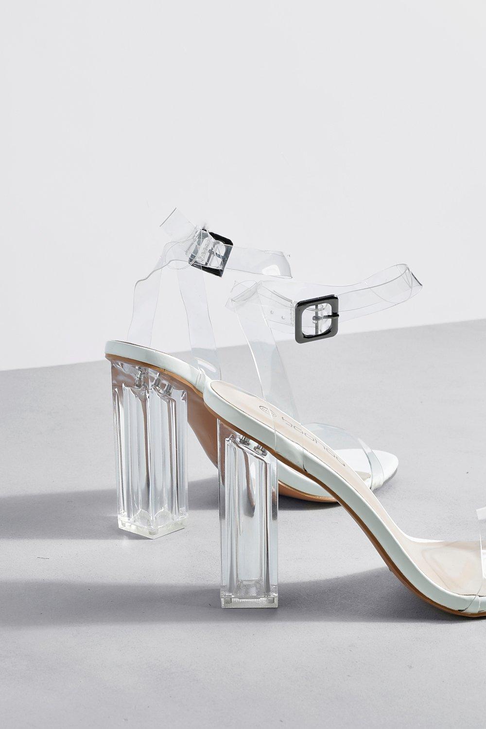 Wide Width Clear Barely There Heels