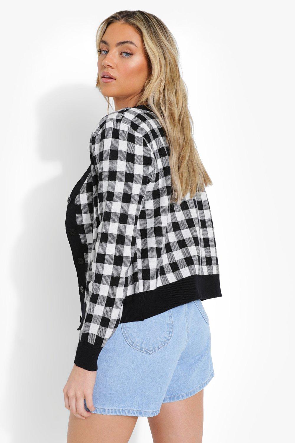 Gingham Cardigan | boohoo