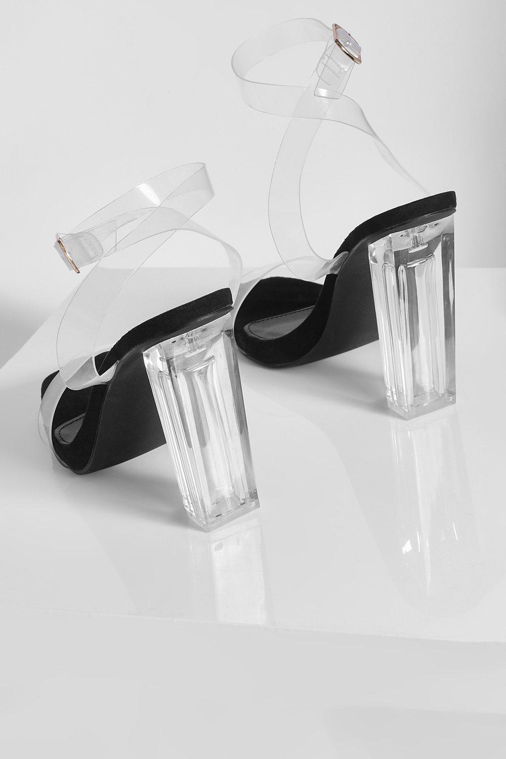 Wide width deals glass heels