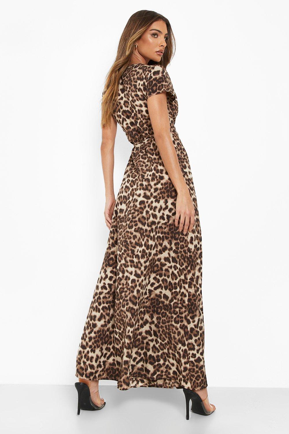 Boohoo leopard 2025 print maxi dress