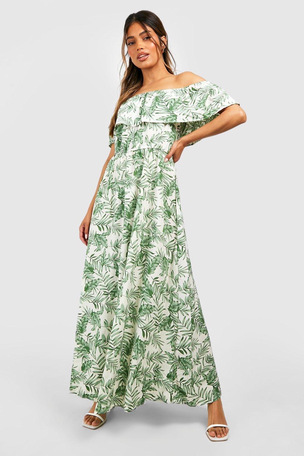 Palm print maxi dress online