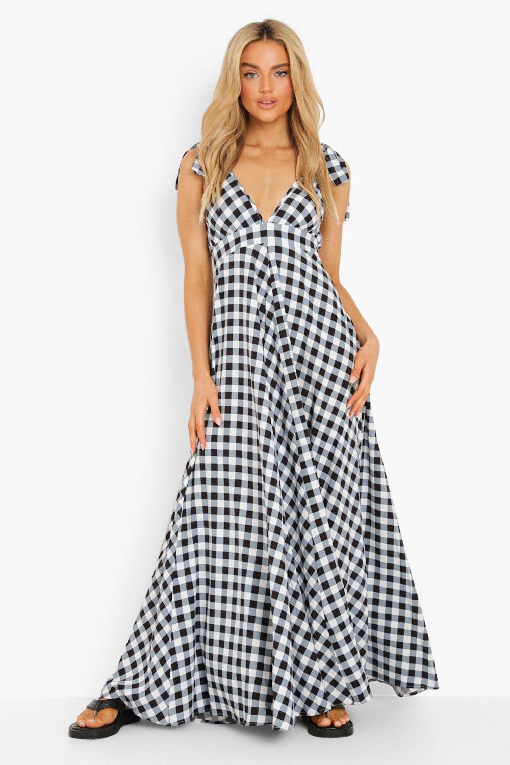 Black and white checkered hotsell maxi dress