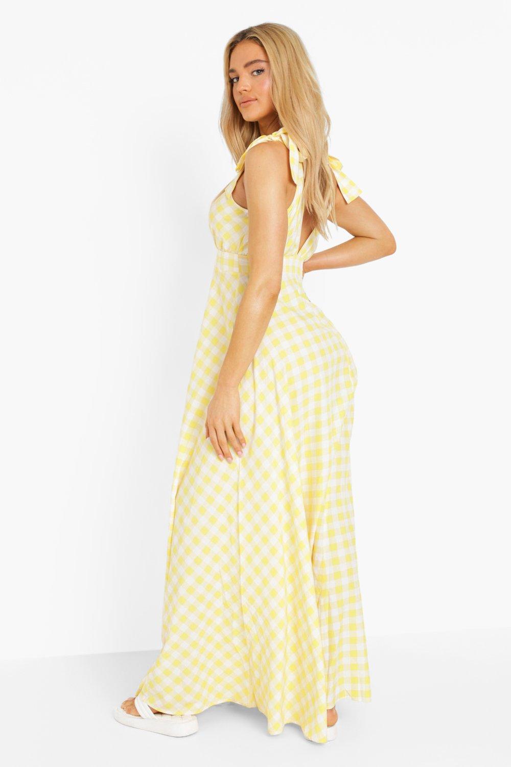 Yellow tie best sale shoulder dress