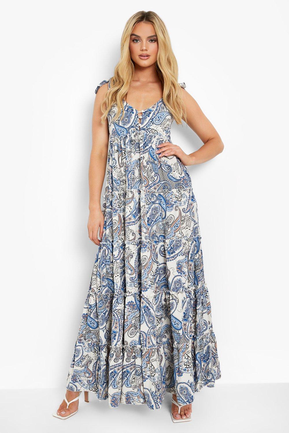 Boohoo paisley best sale maxi dress