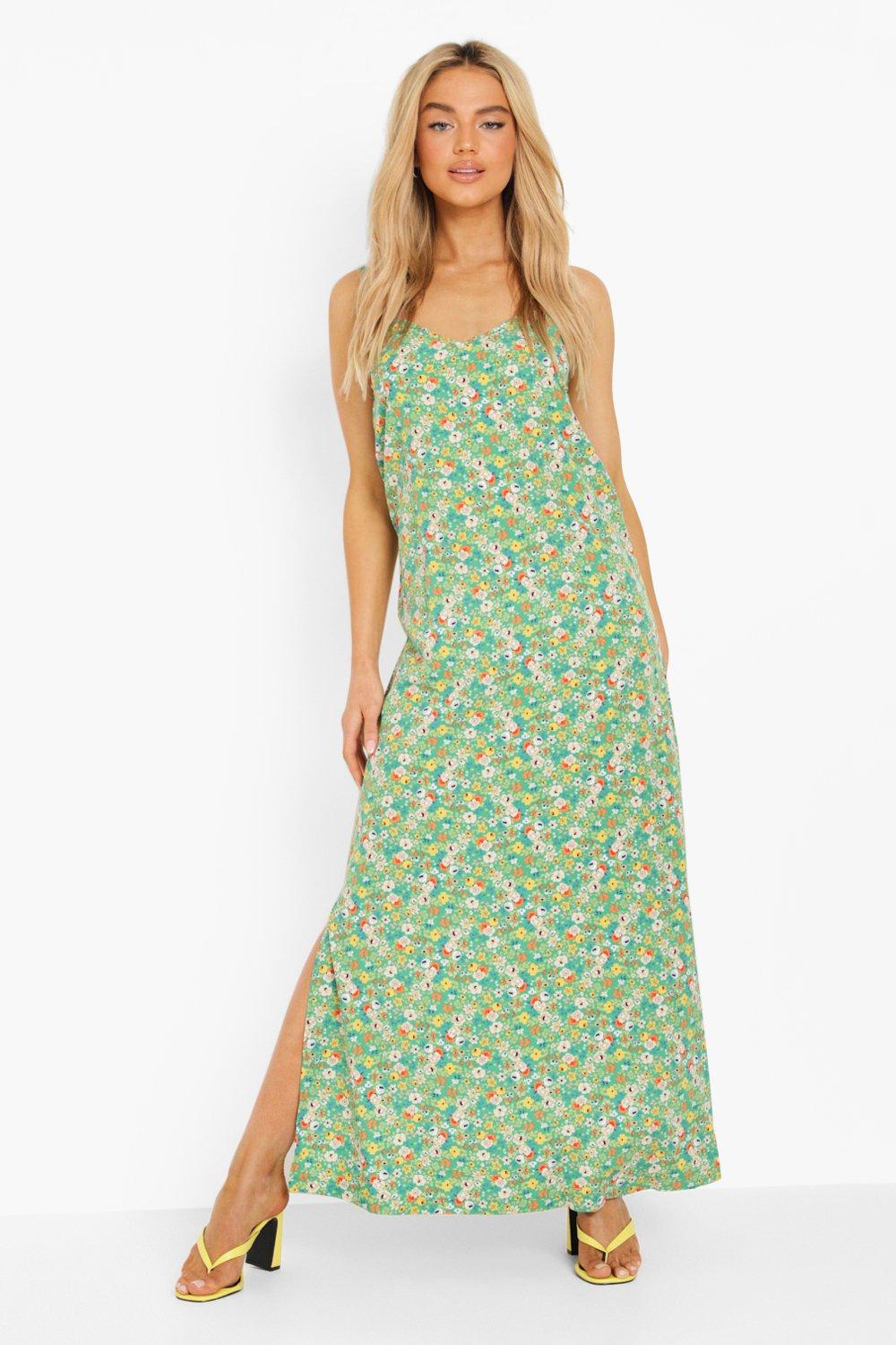 Floral Plunge Back Strappy Maxi Dress | Boohoo