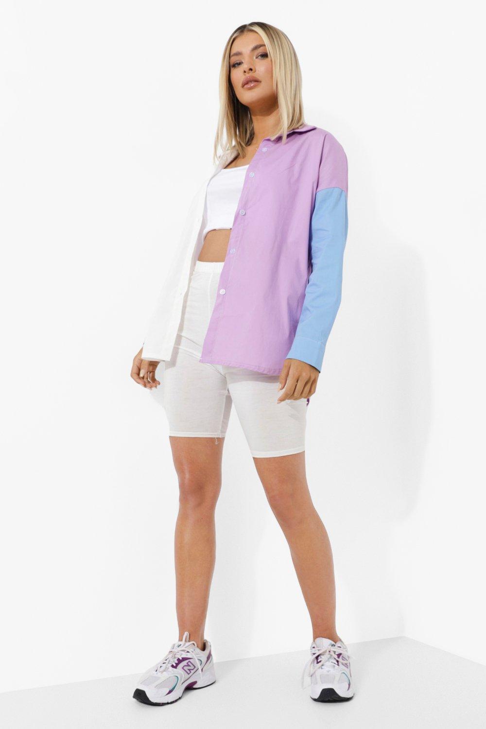 Color Block Oversized Shirt