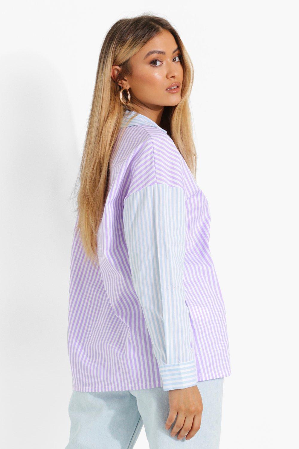 Color Block Oversized Stripe Shirt