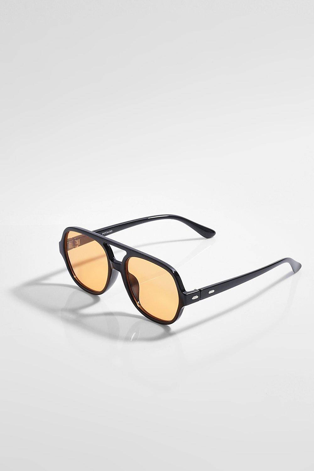 Lunettes de soleil style aviateur verres oranges